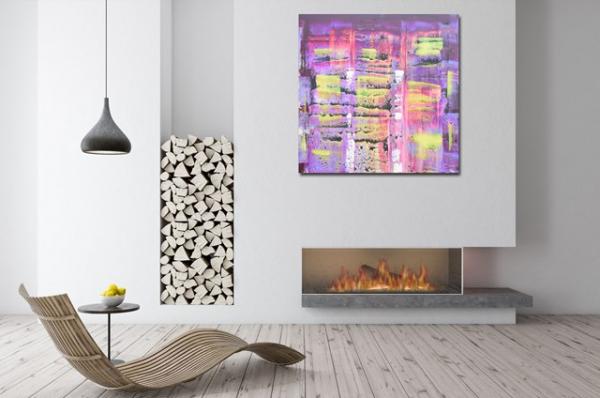 Modern abstract palette knife painting colorful - 1424